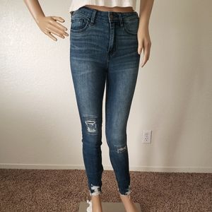 Hollister High-Rise Super Skinny Jeans W/ Patches